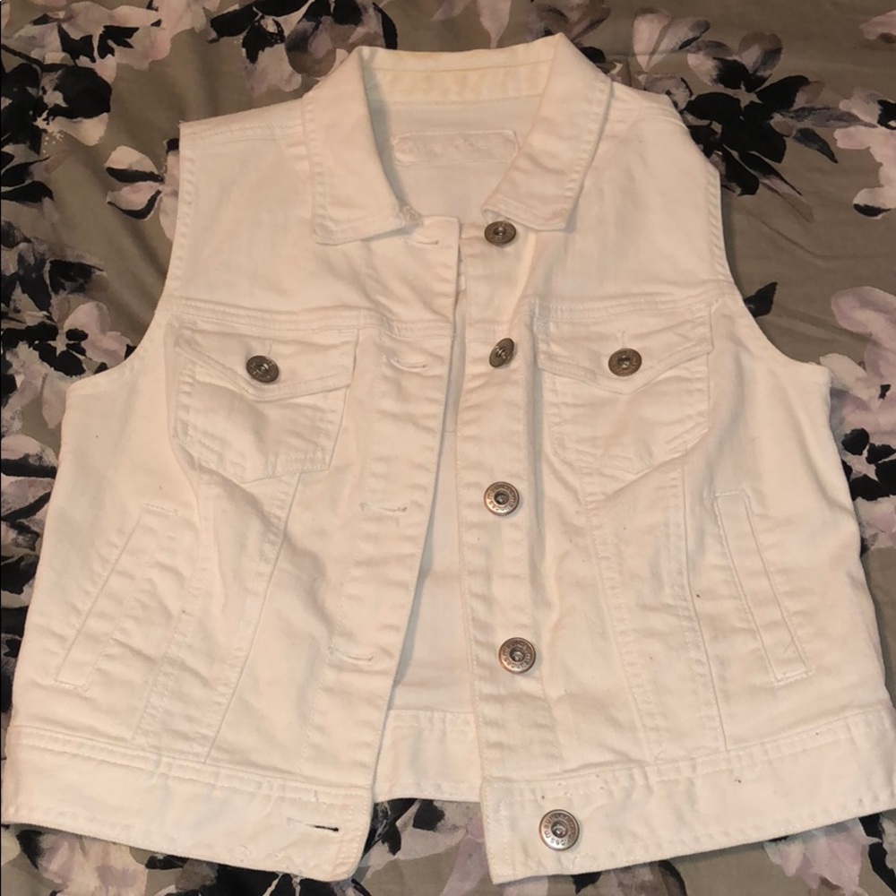 White Denim Cutoff Vest